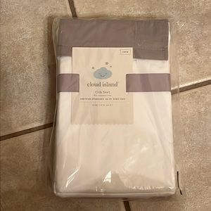 Cloud Island White Crib Skirt